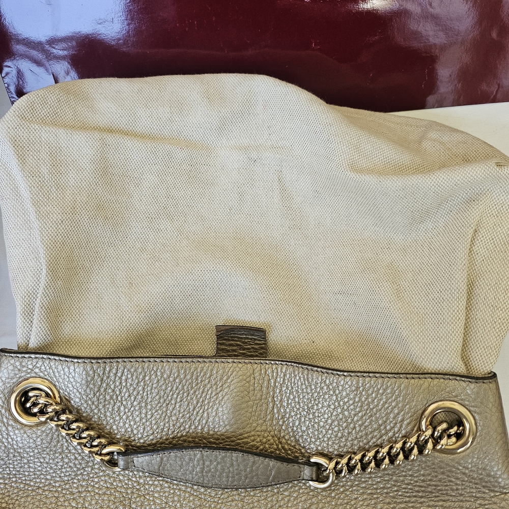 EUC Gucci Soho Metallic Gold Shoulder Bag - Picture 10 of 16